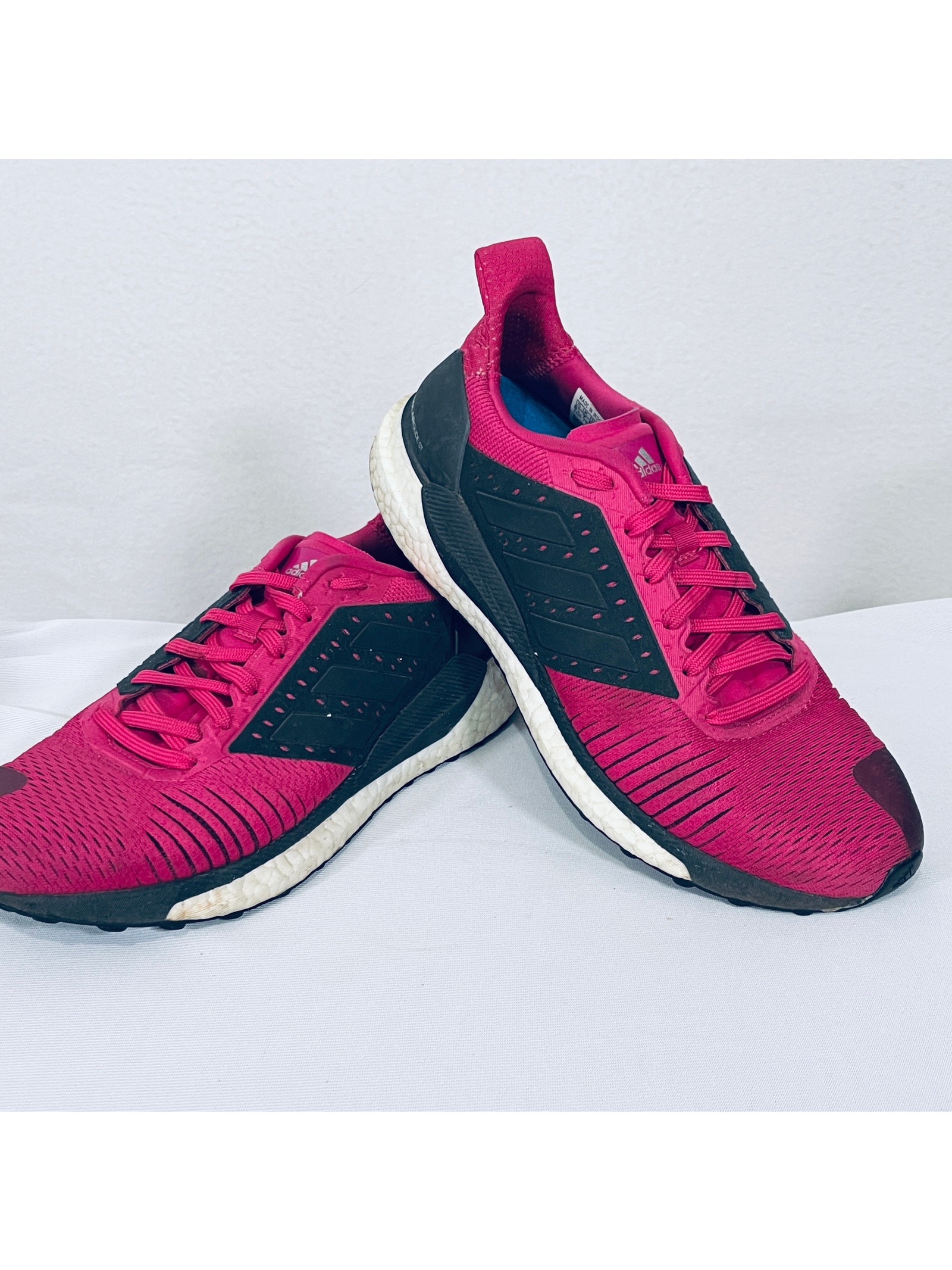 Adidas Running Shoes Womens 8.5 Pink Black Solar Glide St Sneaker Trainer Bb6616